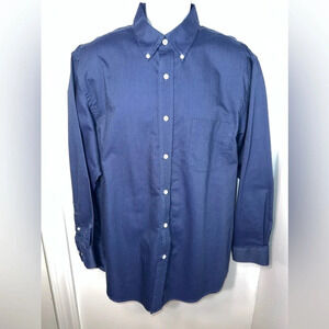 Saddlebred, Long sleeve button down slate blue EZ care Oxford, shirt. 17. 32/33